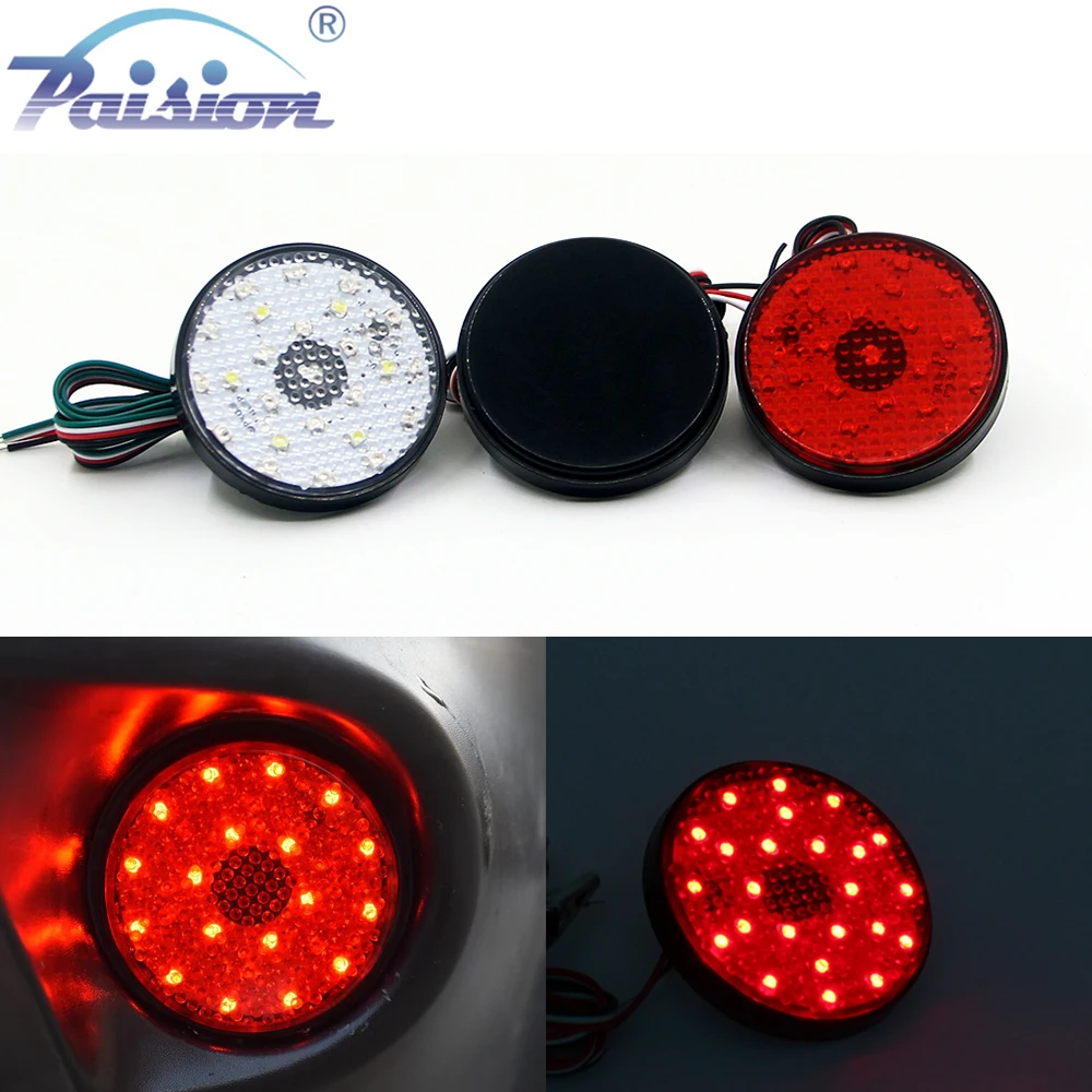 2 шт. круглые светодиодные лампы 5 8 см для заднего бампера|brake light|light forrear bumper reflector |