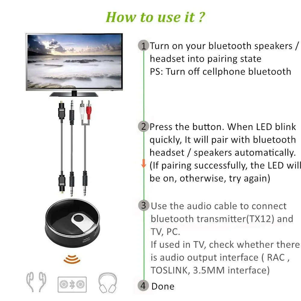 URANT блютуз тв передатчик для Smart TV XBOX bluetooth 3.5 мм Встроенный Оптический спикер