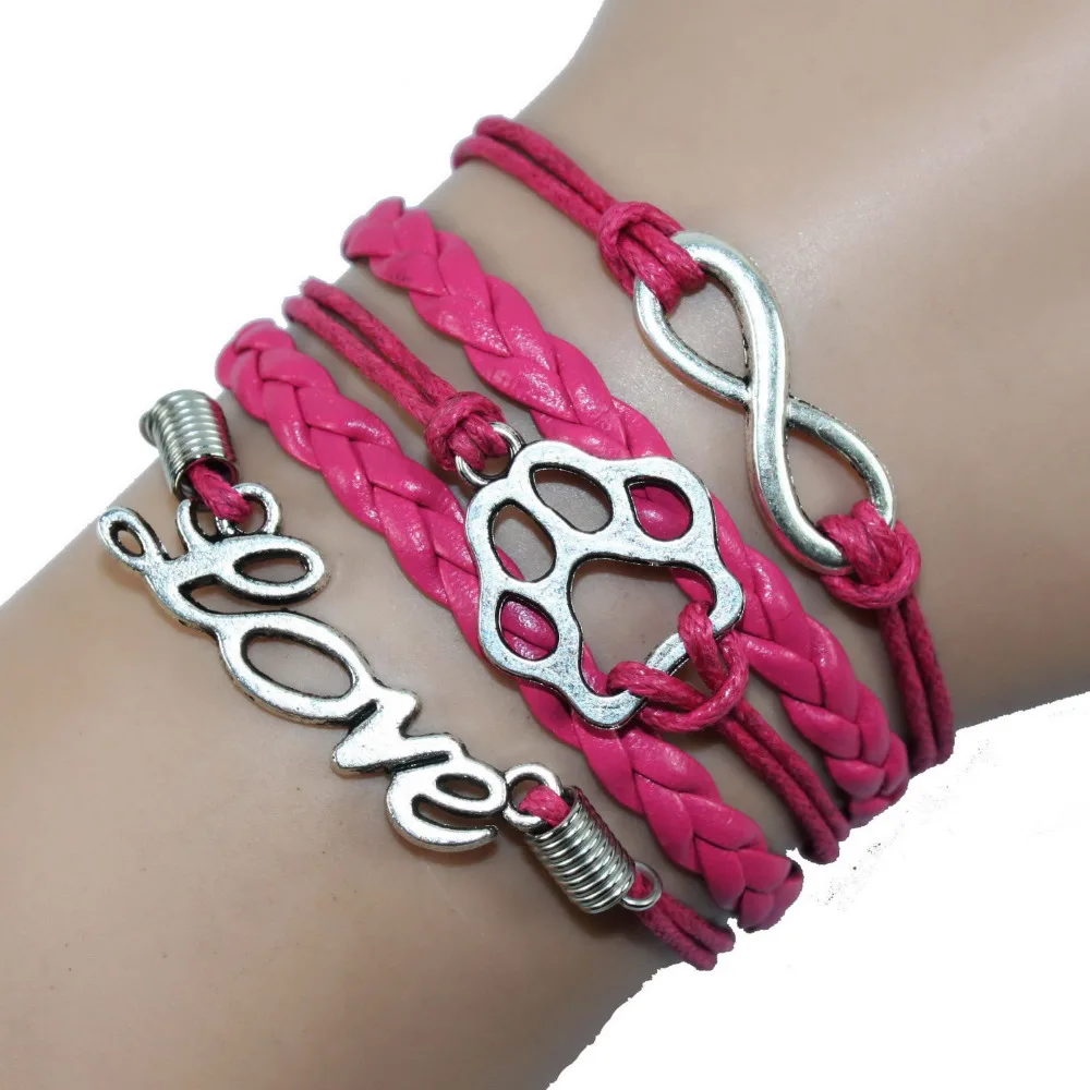 Дропшиппинг Бесконечность любовь Тигр амулет лапа Многослойный кожаный браслет