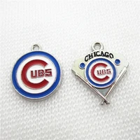 hot selling 20pcslot american baseball sport cubs charm sport team dangle charms diy bracelet necklace jewelry hanging charms