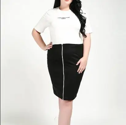 Женские юбки больших размеров 5xl 6XL одежда Женская юбка-карандаш миди XXXL с молнией