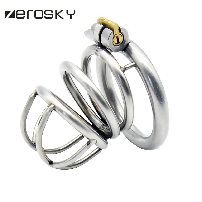 Zerosky кольцо из нержавеющей стали 304 3 размера замок-клетка для пениса мужской
