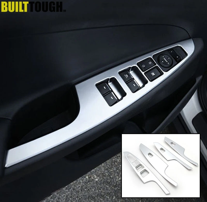 Для hyundai Tucson TL хромированная Внутренняя дверь, окно, кнопка лифта, панель, крышка, рамка, украшение для автомобиля