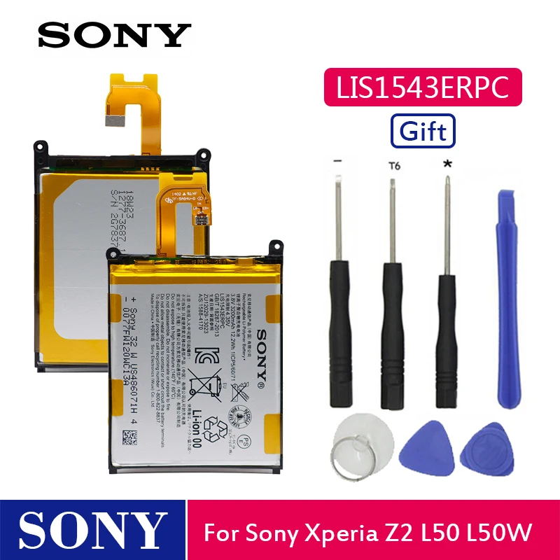 Оригинальный аккумулятор для телефона Sony LIS1543ERPC Xperia Z2 L50w Sirius SO-03 D6503 D6502 3200 mAh