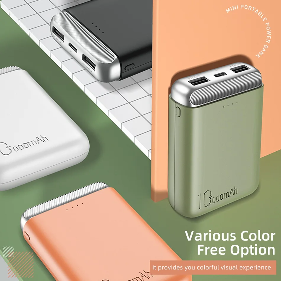 ROCK 10000 mAh Мини банк питания для Xiaomi портативное зарядное устройство 10000 mAh банк питания быстрая зарядка двойной USB внешний аккумулятор зарядное устройство