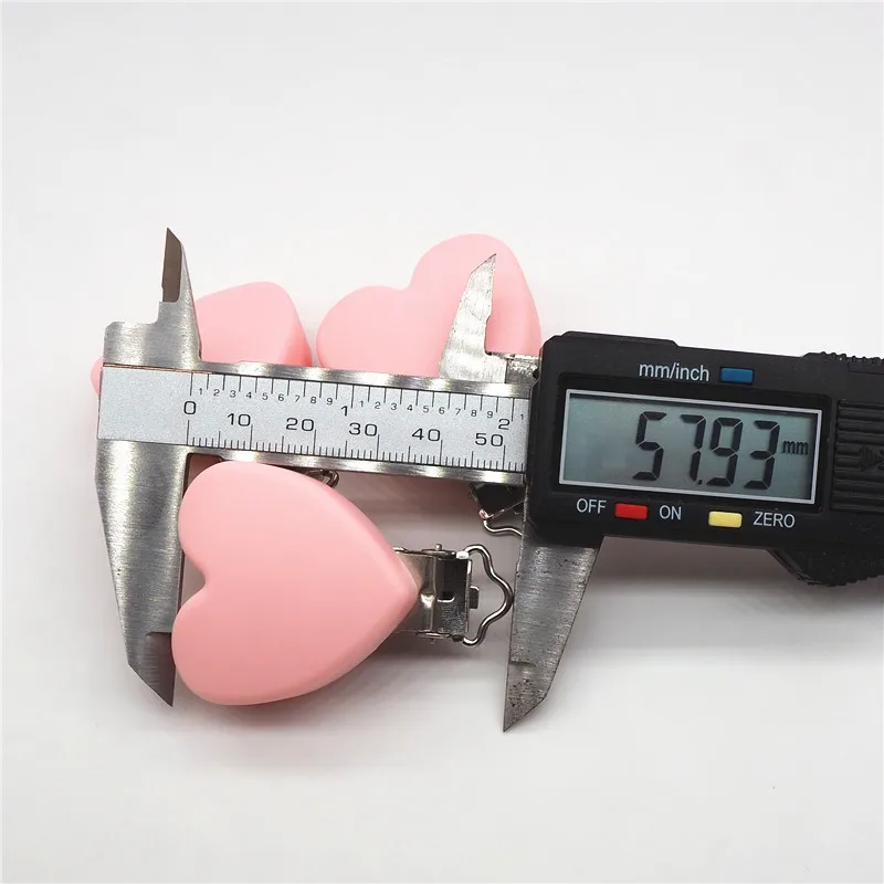 Chenkai 10pcs Silicone Heart Clips DIY Baby Teether Pacifier Dummy Montessori Sensory Jewelry Teething Holder Chain Toy Clips