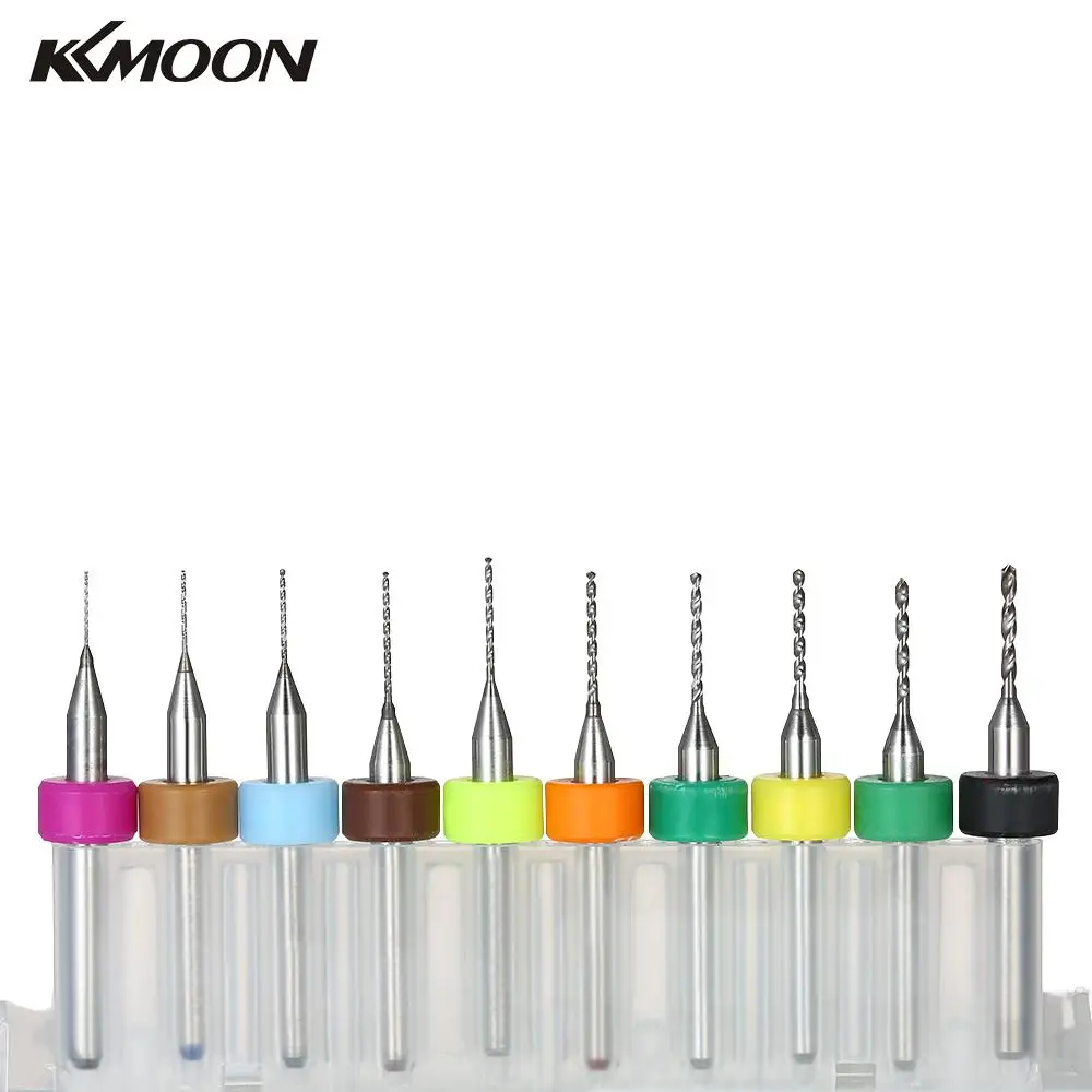 

10pcs Tungsten Carbide Micro Drill Bits Set Engraving Tools for PCB Circuit Board 0.3-1.2mm/1.1-2.0mm