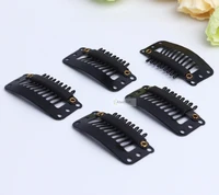 50pcs black hair snap clips for extensions u shape weave toupee wig 9 teeth clips styling tools