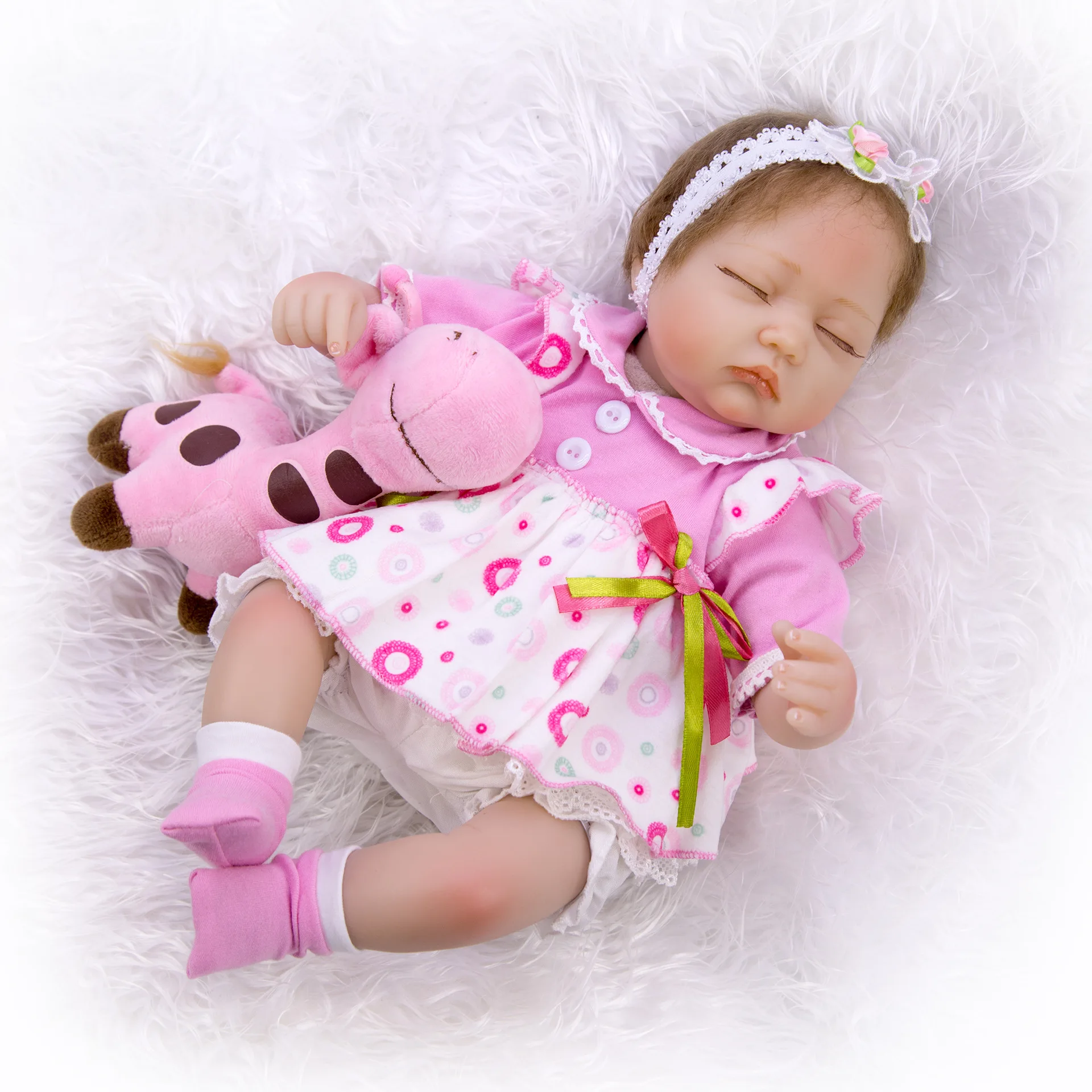

real Bebe girl Reborn Dolls 43 cm Reborn Baby Doll Silicone head cloth body Newborn Doll Bonecas Reborn Toddler kids Gifts toys
