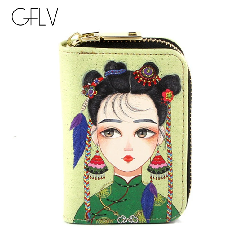 GFLV Brand 2019 New Korean Card Holder Wallet Women Square Zipper Purse Cute Cartoon Short Coin | Багаж и сумки