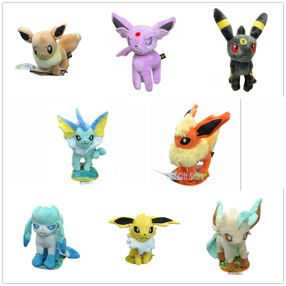 8 Styles Mix Up EMS 100/лот 8 видов стилей 5-" Umbreon Eevee Vaporeon Flareon Espeon Leafeon Glaceon Jolteon новая милая плюшевая игрушка - Цвет: 8 Styles Mix Up
