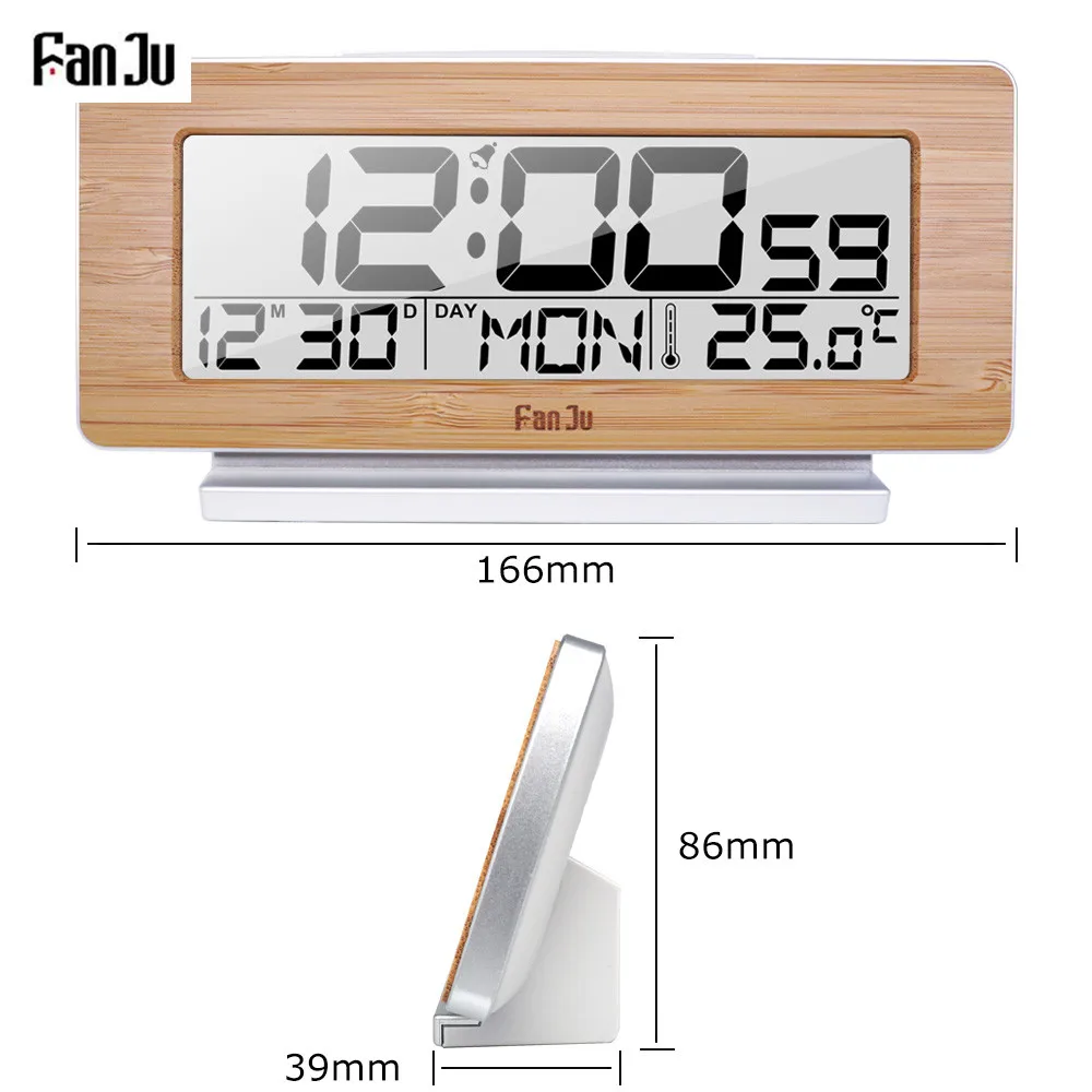 FanJu FJ3523 цифровой будильник LED Электронный 12H/24H и функция повтора термометр