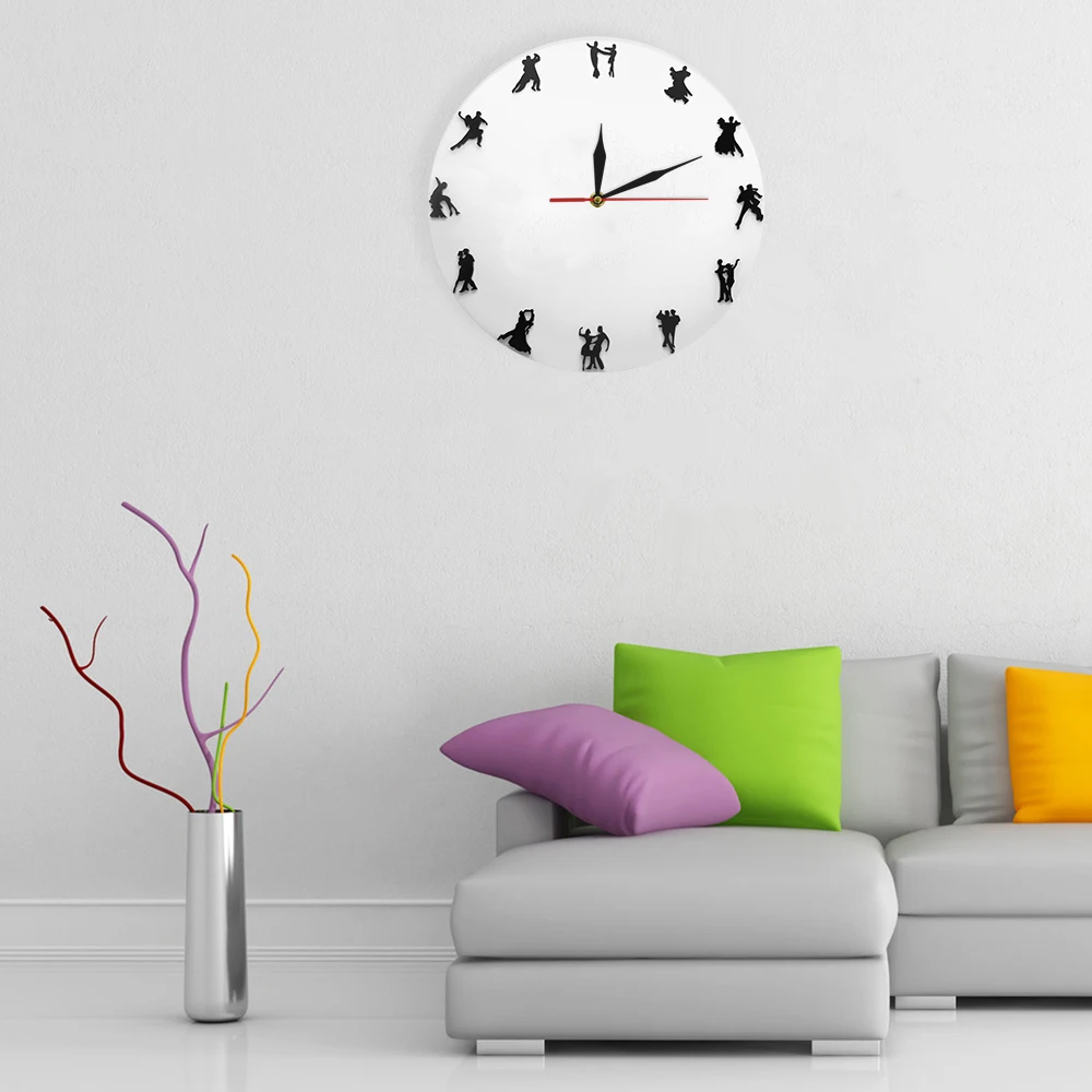 

1Piece Couples Dance Wall Clock Waltz Iconic Modern Tango Wall Clock Digital Wall Clock Reloj De Pared Office Kitchen 3DBG006