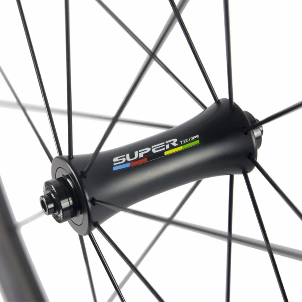 SUPERTEAM Carbon Wheelset 700C Clincher колеса 50 мм Дорожный велосипед колесная трубчатая 23 мм с Powerway R7 концентратор Быстрая