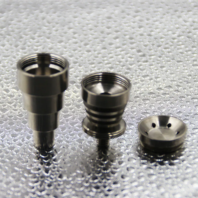 

Universal 6 In 1 Titanium nail 10/14/18mm Female And Male Dome less Nail Titanium Carb Cap For Glass Pipe