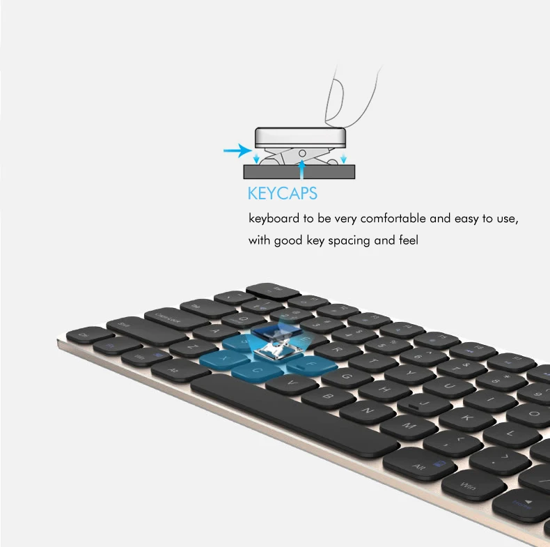 B. O. W Bluetooth клавиатура с подсветкой(подсветка), алюминиевая ультра-тонкая беспроводная клавиатура для настольного компьютера, ноутбука, планшетов, смартфонов