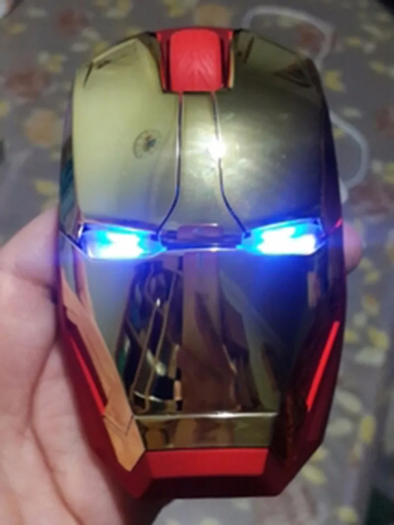 Компьютерная мышь для ноутбука War Man, бесконечная оригинальность, светящийся персонаж, Железный человек, Беспроводная игровая мышь