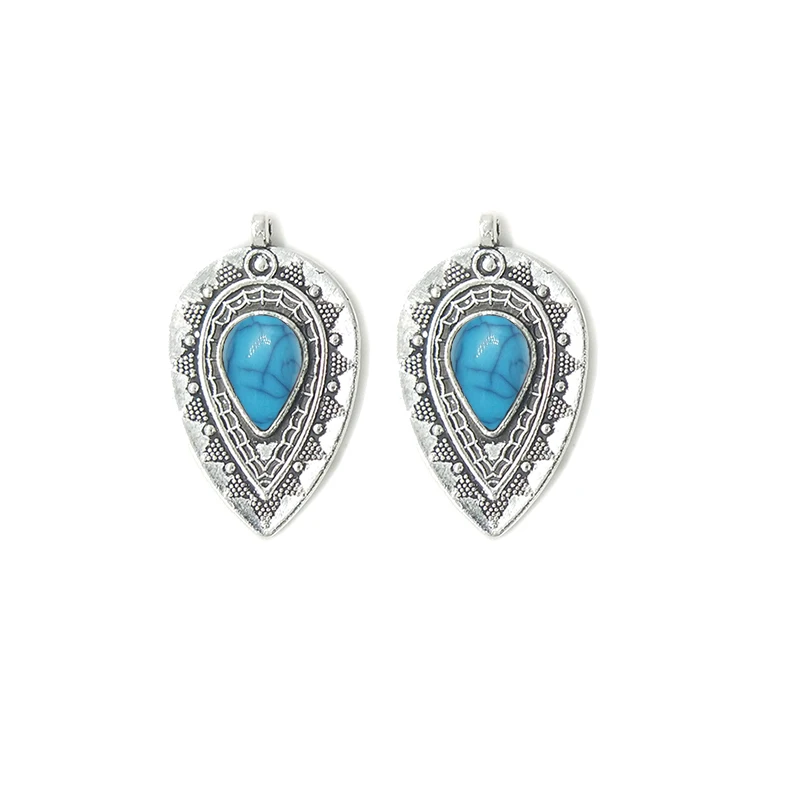 4 шт. винтажные Подвески в виде капли воды 35 мм|charms big|charm pendantsilver charm pendant |