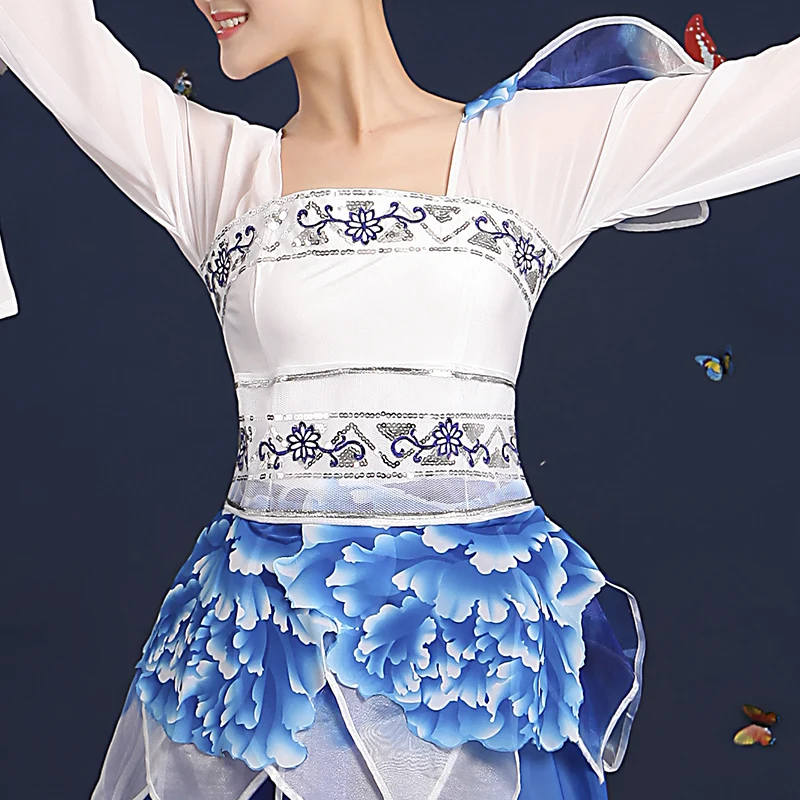 2016 Новая Зимняя Одежда для танцев с водными рукавами Классический танцевальный