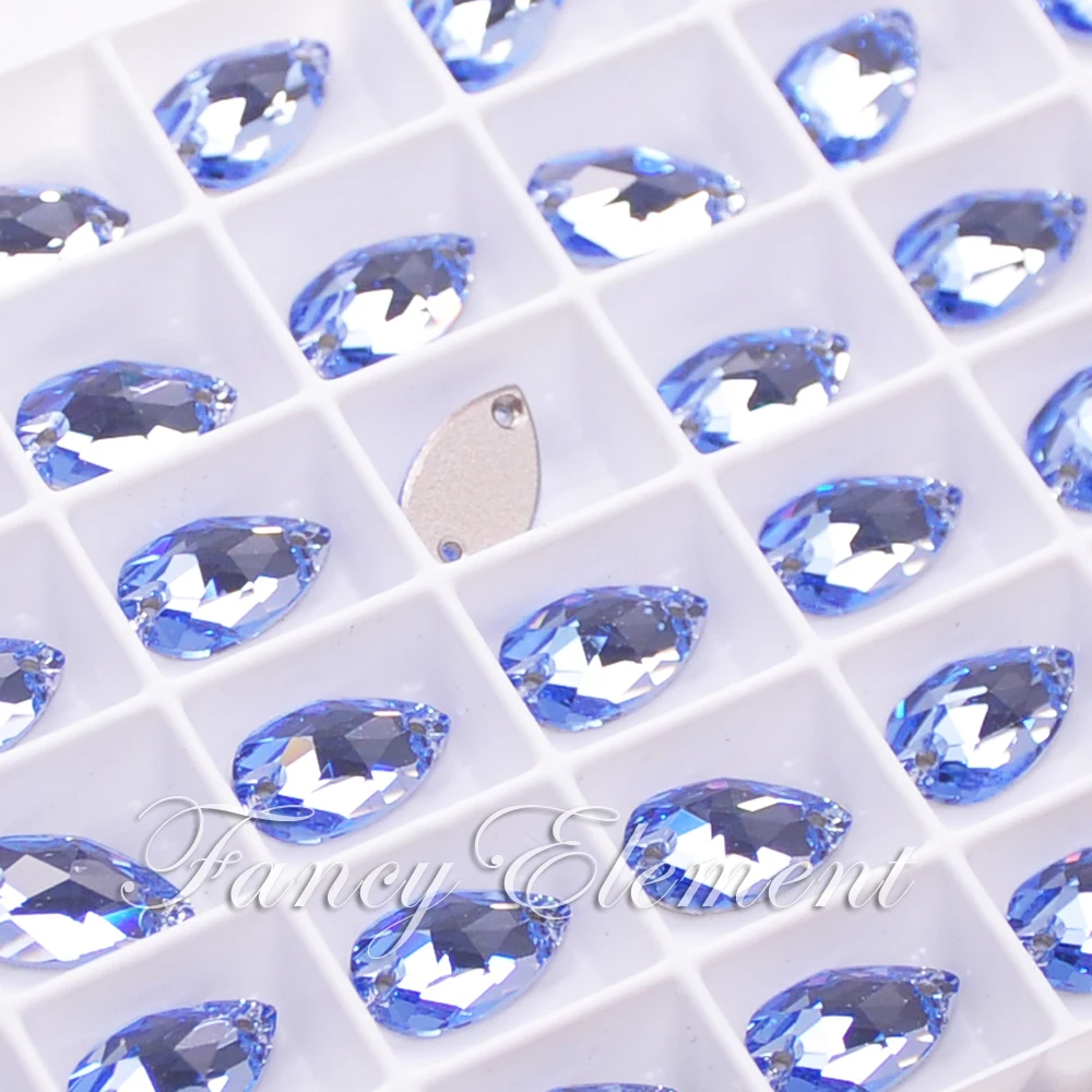Сваровски Элементы (3230) капля слезы 12х7 мм светло сапфировый (211) 6 шт. пришивные
