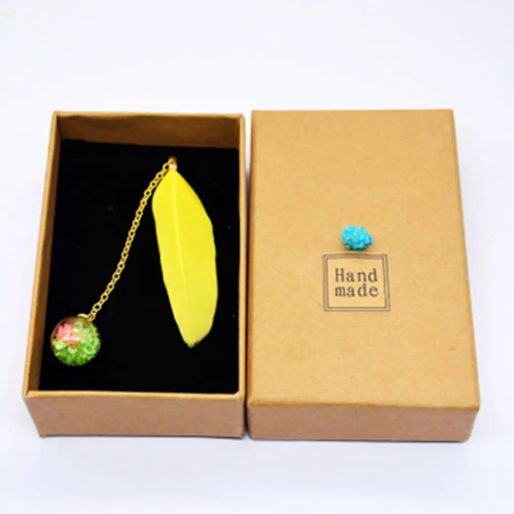 1 штук в штучной упаковке красочными перьями Стекло Закладка шарик ретро милый