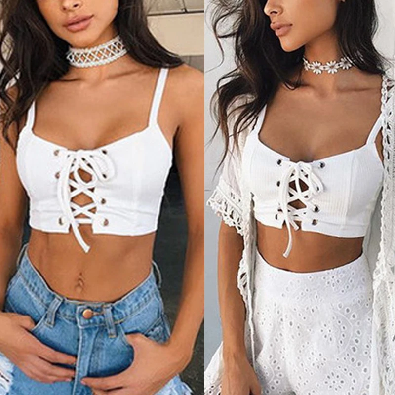 Модные летние пикантные Бюстье Растениеводство WhiteTops Для женщин короткие полые