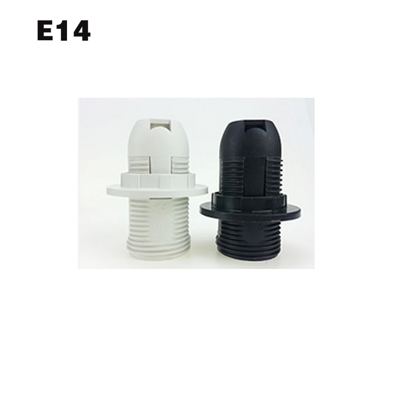 5 шт., высокое качество, белые, черные, 2A 250V E14/E27 винт карты-тип держателя лампы CE сертификации e14 e27 разъем - Цвет: E14
