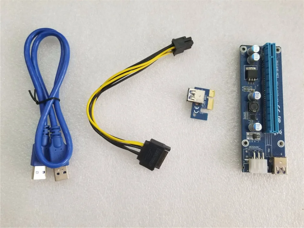 PCI E Riser Express 1X до 16X карта USB 3 0 SATA кабель питания BTC для майнинга биткоинов Antminer|power