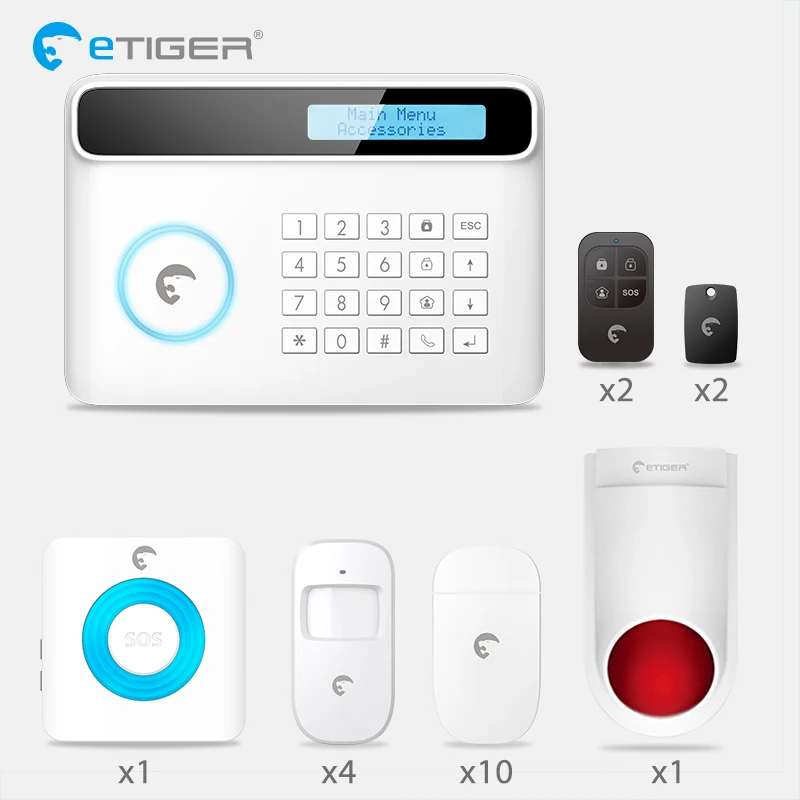 Беспроводная GSM сигнализация eTIGER S4 охранная система безопасности для дома IOS Android