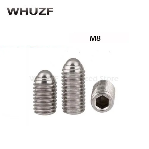 

304SS 20pcs M8 Hex Socket Spring Ball Set Screw Wave Beads Positioning Marbles Boyjazz Tight Spring Ball Plunger