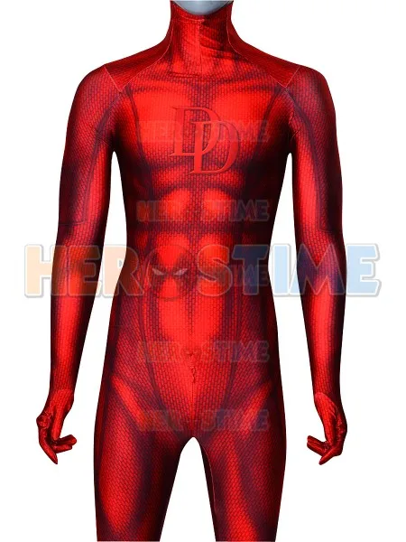 Высокое качество 3D принт Daredevil косплей костюм классический мышцы боди лайкра