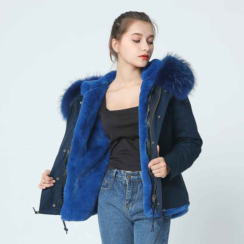 OFTBUY, темно-синяя парка, зимняя куртка, пальто для женщин, пальто с натуральным мехом, парка с воротником из натурального меха енота, с капюшоном, теплая мягкая подкладка из искусственного меха