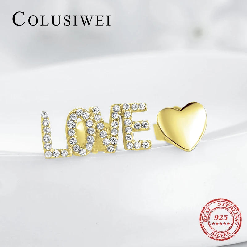 Colusiwei Новое поступление 925 Стерлинговое серебро 6 стилей Ins модная буква