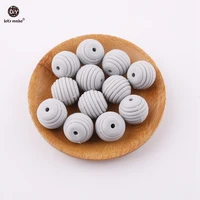 lets make diy beads 5pcs 15mm light gray round spiral beads making nursing jewelry accessories beads bpa free baby teether