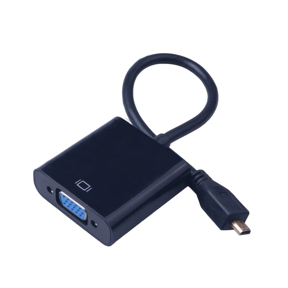 Elistooop переходник-преобразователь VGA в Micro HDMI адаптер с аудиокабелем Aux Папа-папа |