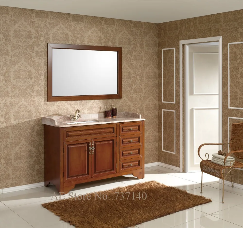 bathroom cabinet with mirror solid wood furniture marble benchtop and ceramic basin buying agent wholesale price |