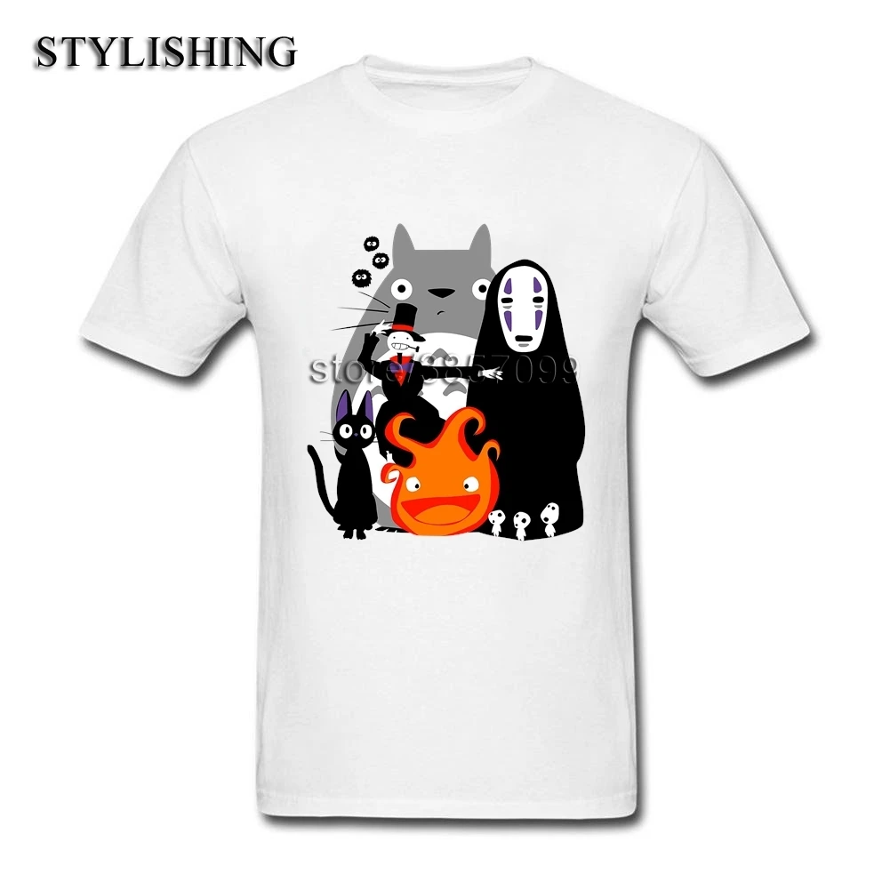 Юмор Teeshirts для мальчика из натурального хлопка Рубашка с короткими рукавами Ghibli