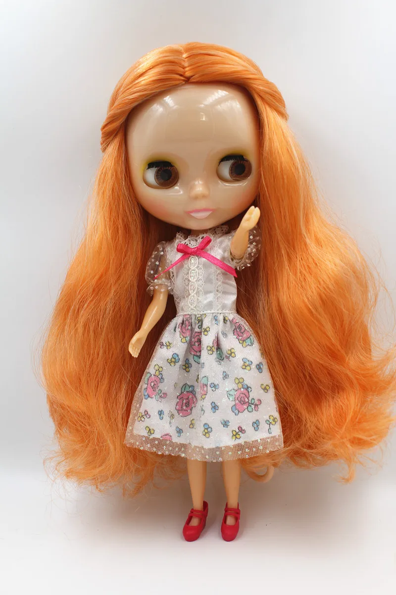 Blyth doll Chocolate white mixed with curly hair transparent skin nude 7 joint body DIY can change hair. | Игрушки и хобби
