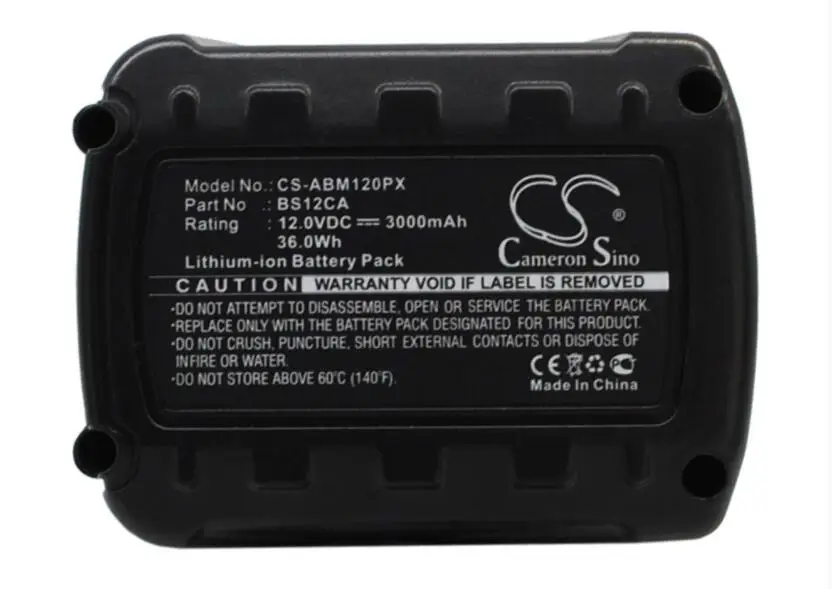 

Аккумулятор Cameron Sino 3000 мАч для AEG MC-BS12CA BS12CA напряжение: 12,0 в частота: 36.00Wh Цвет: черный