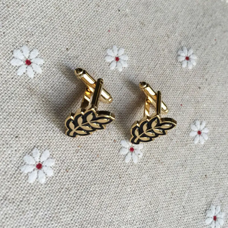 Sprig of Acacia Hiram Abiff leaf masonic cufflinks for mens free mason men cuff links masonry luxury sleeve button | Дом и сад
