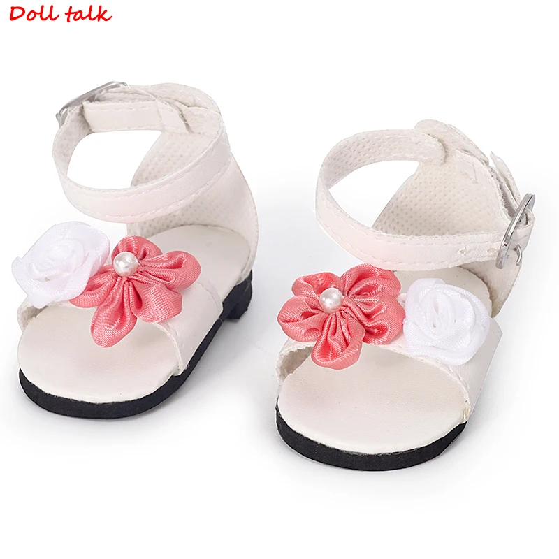 

Doll Sandals Lace-up Leggings High Sandals Shoes For 18 Inches Dolls Pink FLower Shoes For Blyth BJD Doll New Best Girls Gift