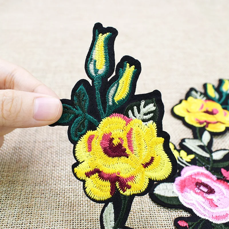 1 пара цветочные патчи для одежды|embroidery patch|flower patchfashion patches |