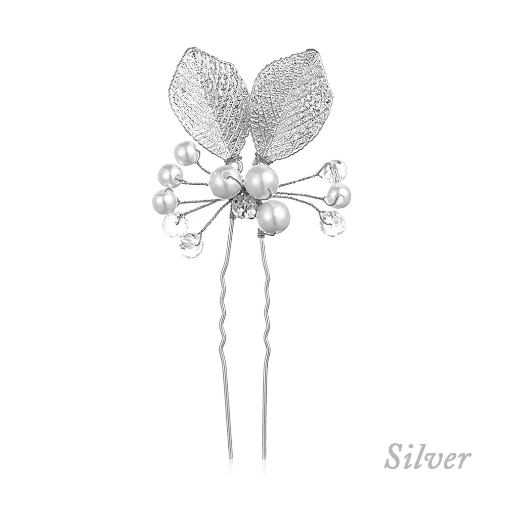 style3-silver 1 шт. Роскошные расчески для волос с красными и розовыми цветами, головной убор для невесты, свадебные аксессуары для волос, элегантные жемчужные украшения для волос, заколки для волос, подарки - Окраска металла: style3-silver