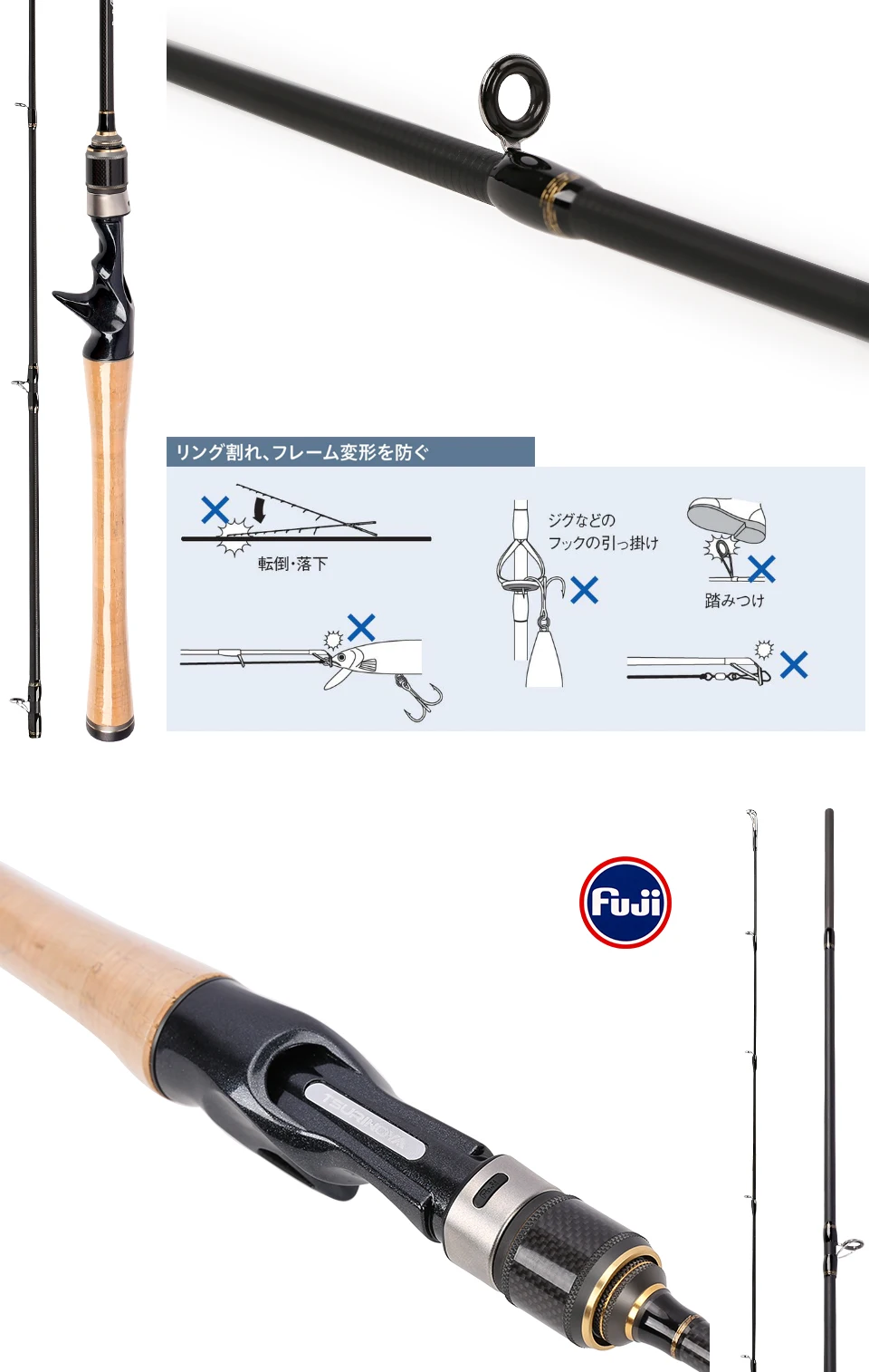 TSURINOYA для рыбалки стержень PROFLEX 1,91 м 632LC литейный стержень FUJI направляющие кольца FUJI катушкодержатель приманки с высоким содержанием углерода приманка стержень