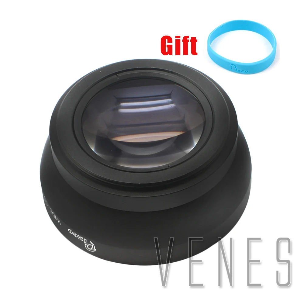 

55mm 0.45X Wide Angle Lens with Macro suit For Canon Nikon Pentax Sony Panasonic (Black)+with Lens wrist strap