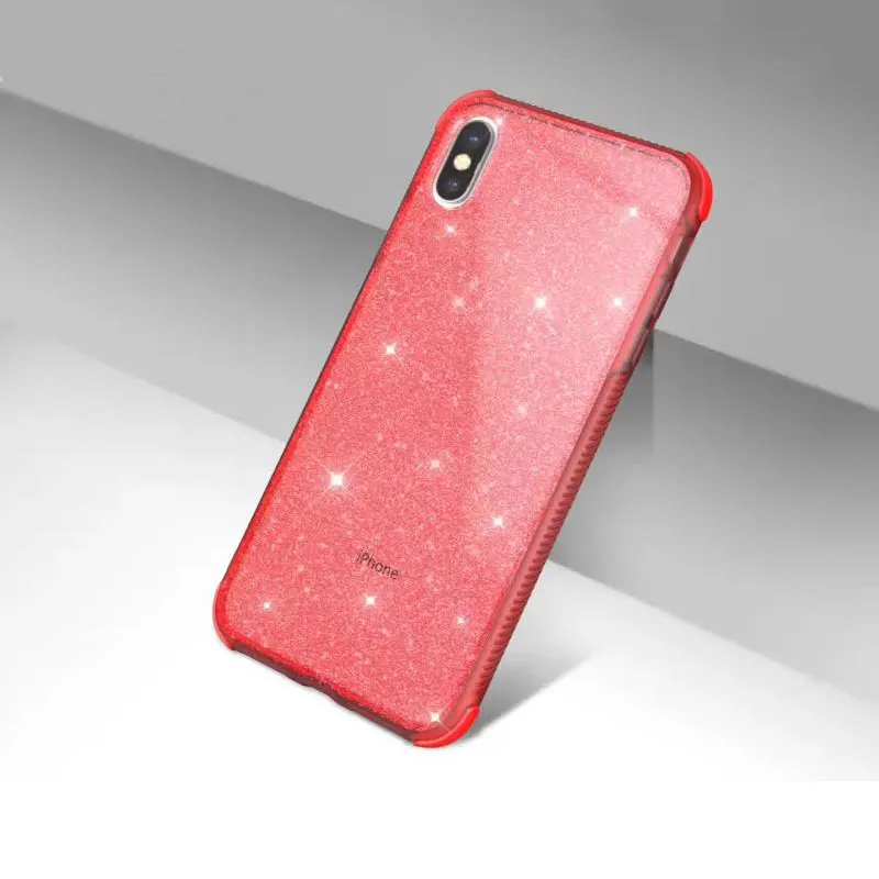 Черные красные синие чехлы из ТПУ для iPhone X 8 8Plus 7 7Plus 6 6s Plus защита на 360 градусов