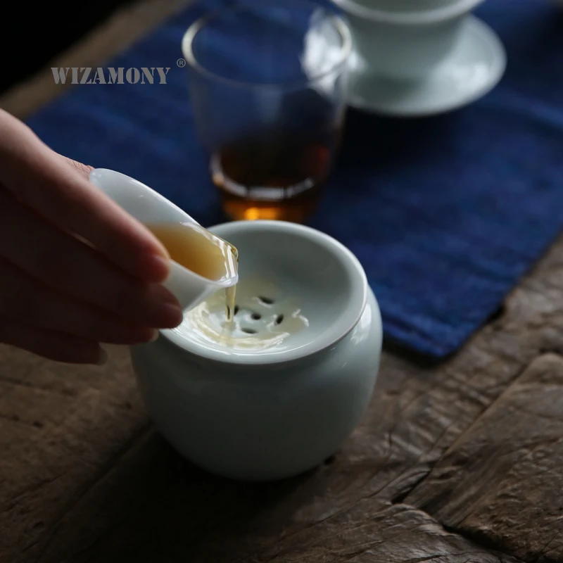 WIZAMONY, японский чайный умывальник, толстый, белый, цзяньшуй, gongfu, чайные наборы, аксессуары, керамический фарфор, китайский контейнер для воды
