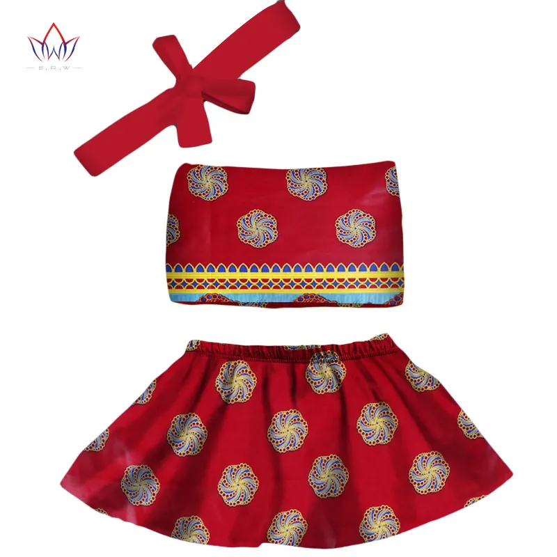 2019 Новинка Африка детей Костюмы комплекты для малышей Топ dashiki и юбка в