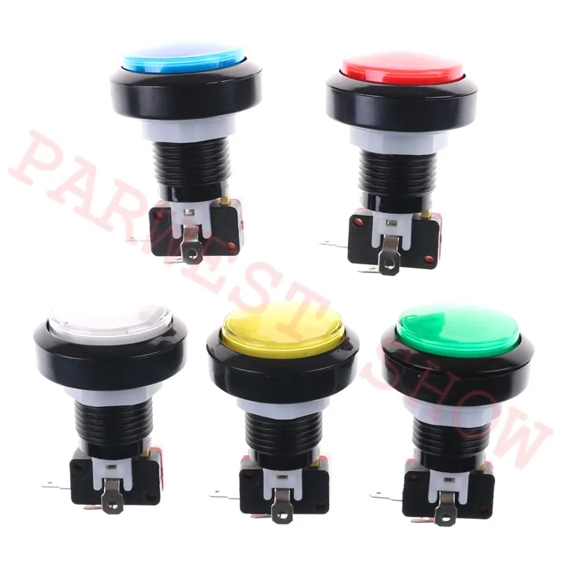 

New 5PCS/Lot 45mm Push Arcade Button 12V Power LED Lit Round Micro Switch Illuminated LED Push Buttons for Vending Machine