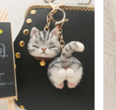 Кота и броши в форме собаки держатели для ключей Шерсть Кружево комплект